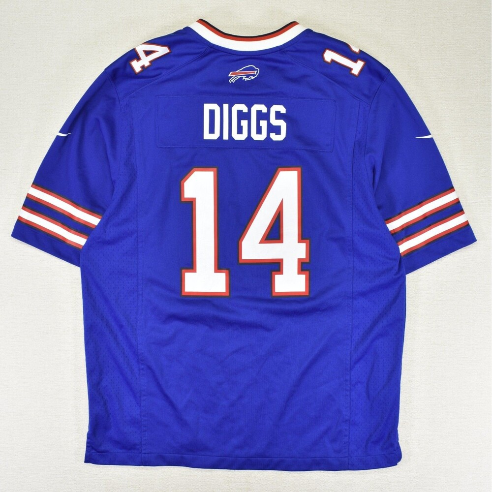 Nike Buffalo Bills Jersey Mens Large Blue Stefon Diggs #14 On Field NFL Football